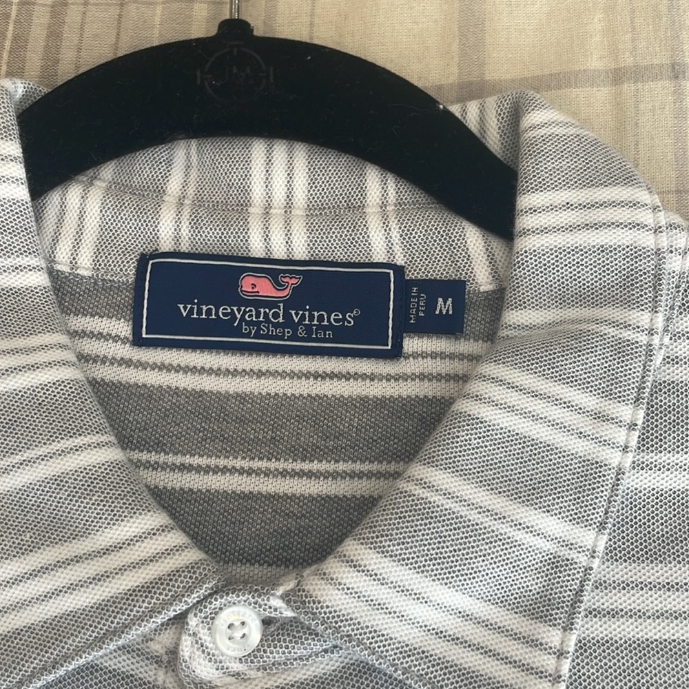 Gray and White Vineyard Vines Polo Shirt - Picture 2 of 2